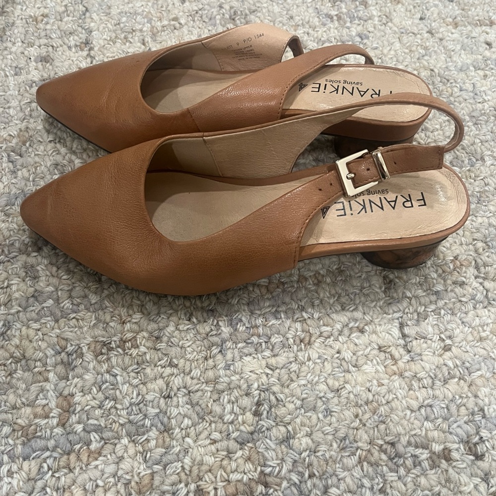 Frankie saving soles sling backs. Juliett Tan.